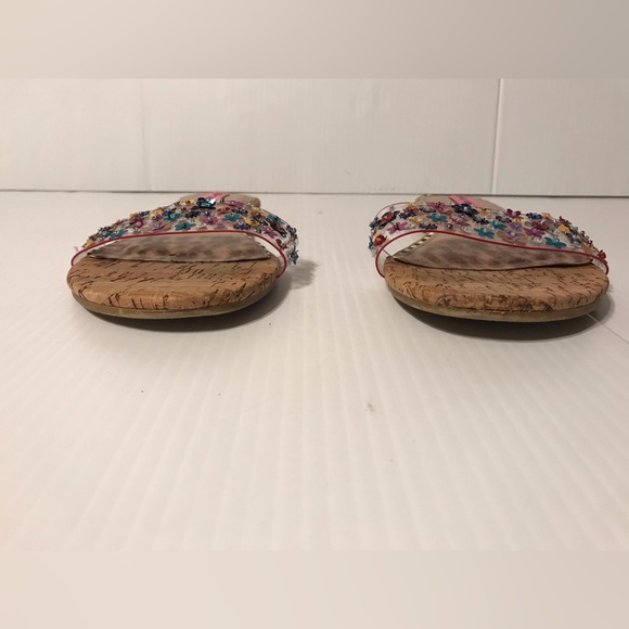 Betsy Johnson embellished beads slide on flat sandals fits size 8 - Picture 4 of 7